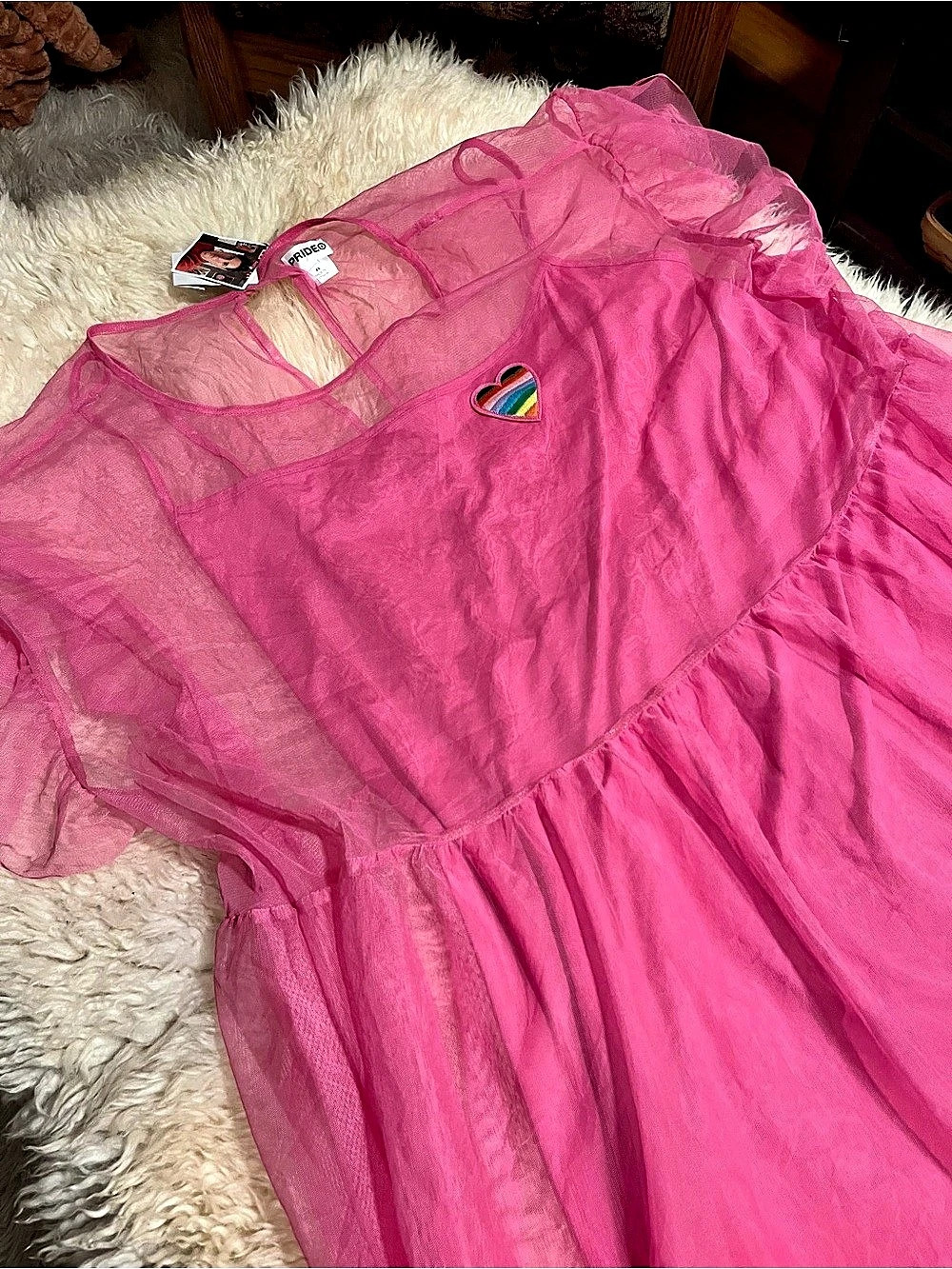 Target Pride Womens Pink Mesh with  Slip Dress 2 Piece Dress Size 4XL NWT